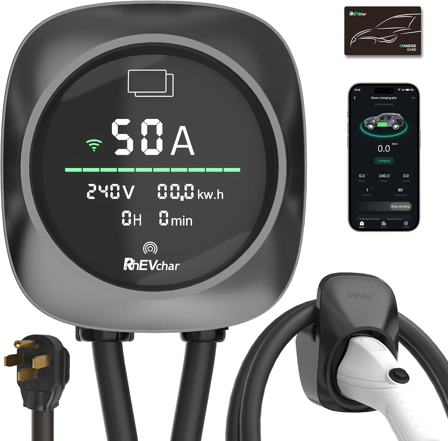 RhEVchar: Smart 50A WiFi EV Charger for All EVs