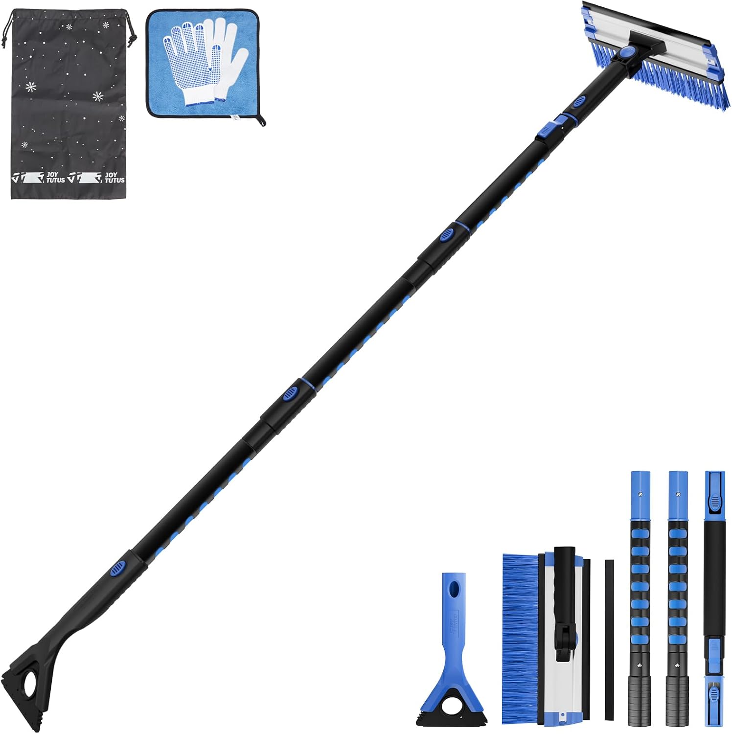 61.3 Ice Scraper and Long Handle Snow Brush for Cars