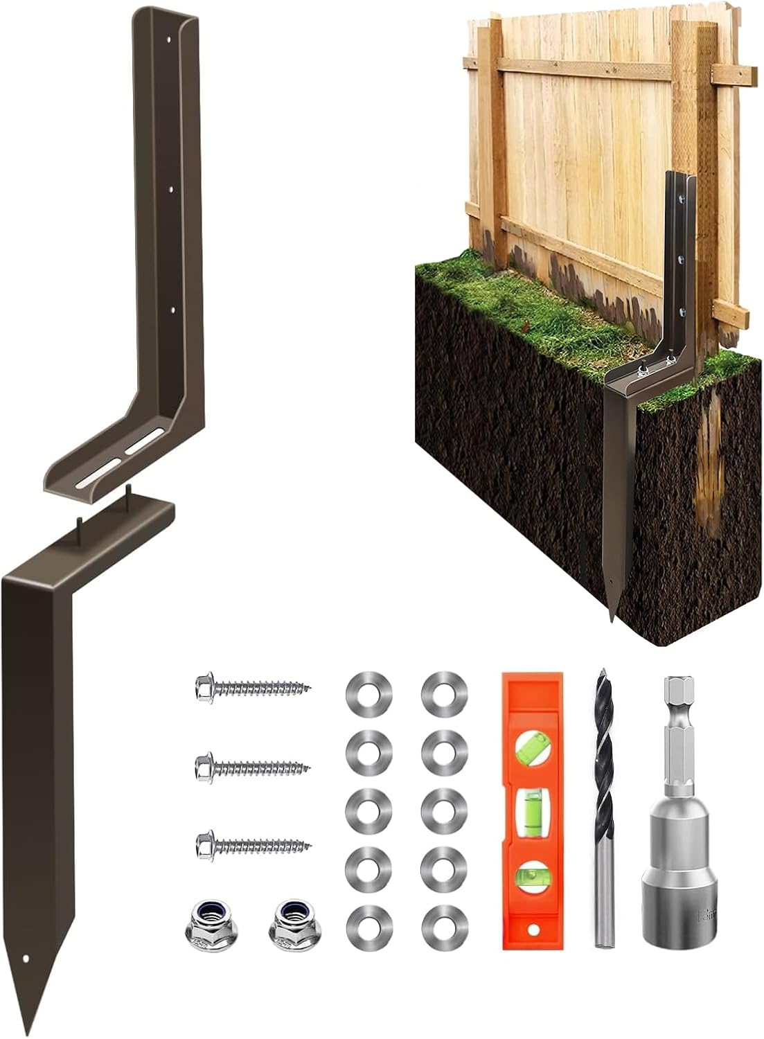 Rotten Leaning Fence Post Repair Kit for Quick Easy Fix