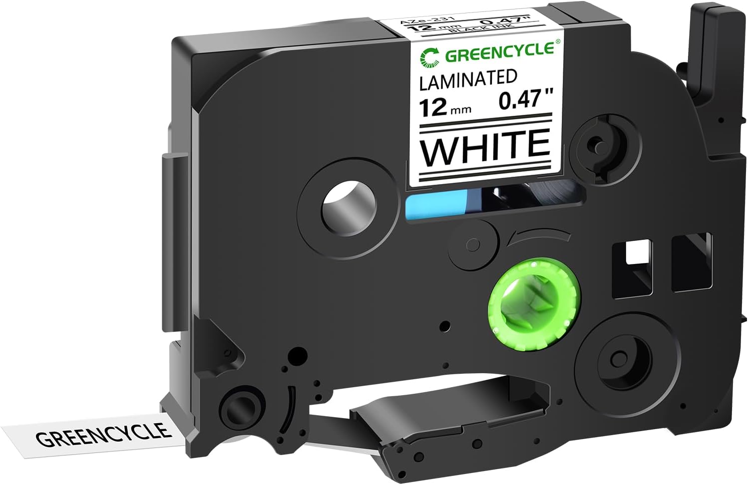 GREENCYCLE 20 Pack 12mm Laminated White Tape for Ptouch Printers