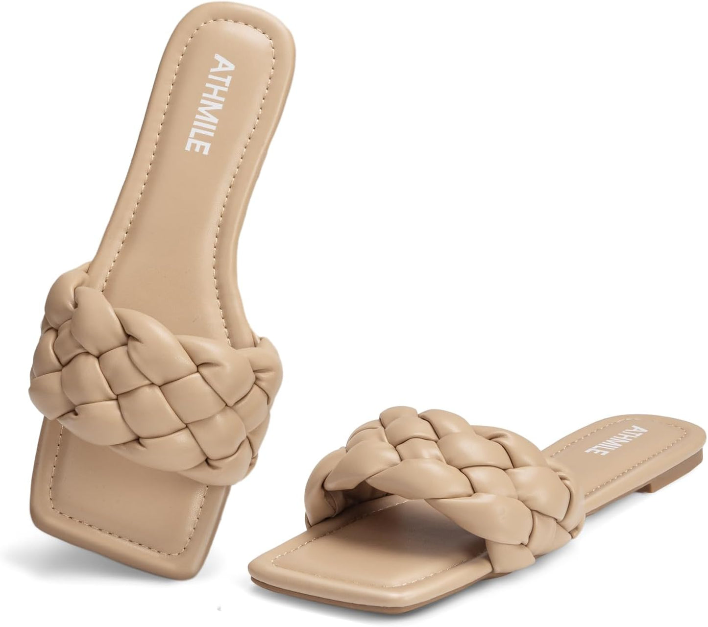 ATHMILE Braided Womens Sandals for Summer Beach and Fashion