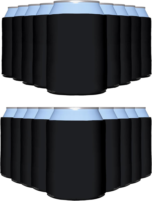 Customizable Black Blank Can Cooler Sleeves for Any Event