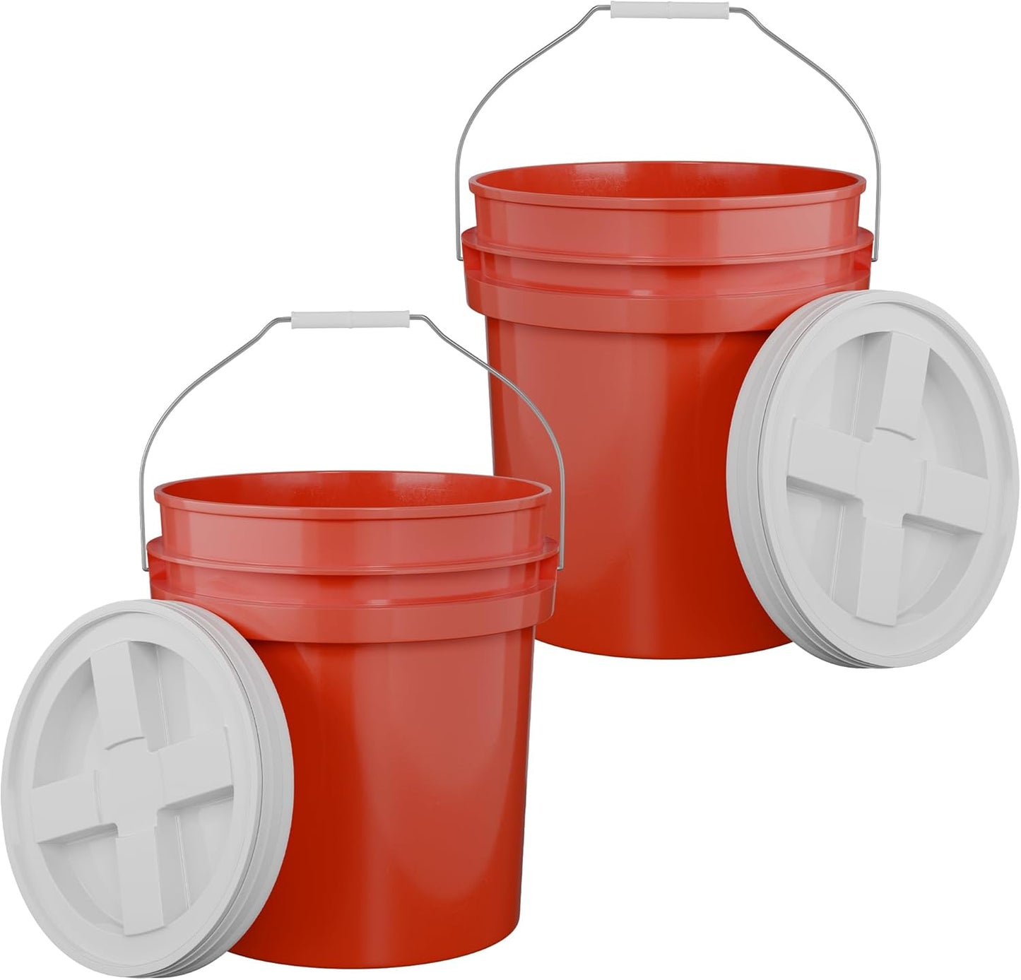 5-Gallon Red Bucket Pail with Airtight Lid for Easy Storage