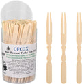 110 Mini Bamboo Appetizer Forks, Eco-Friendly, 3.5 Inch