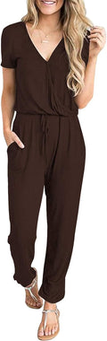 PRETTYGARDEN Jumpsuits for Women Short Sleeve Romper - Comfortable