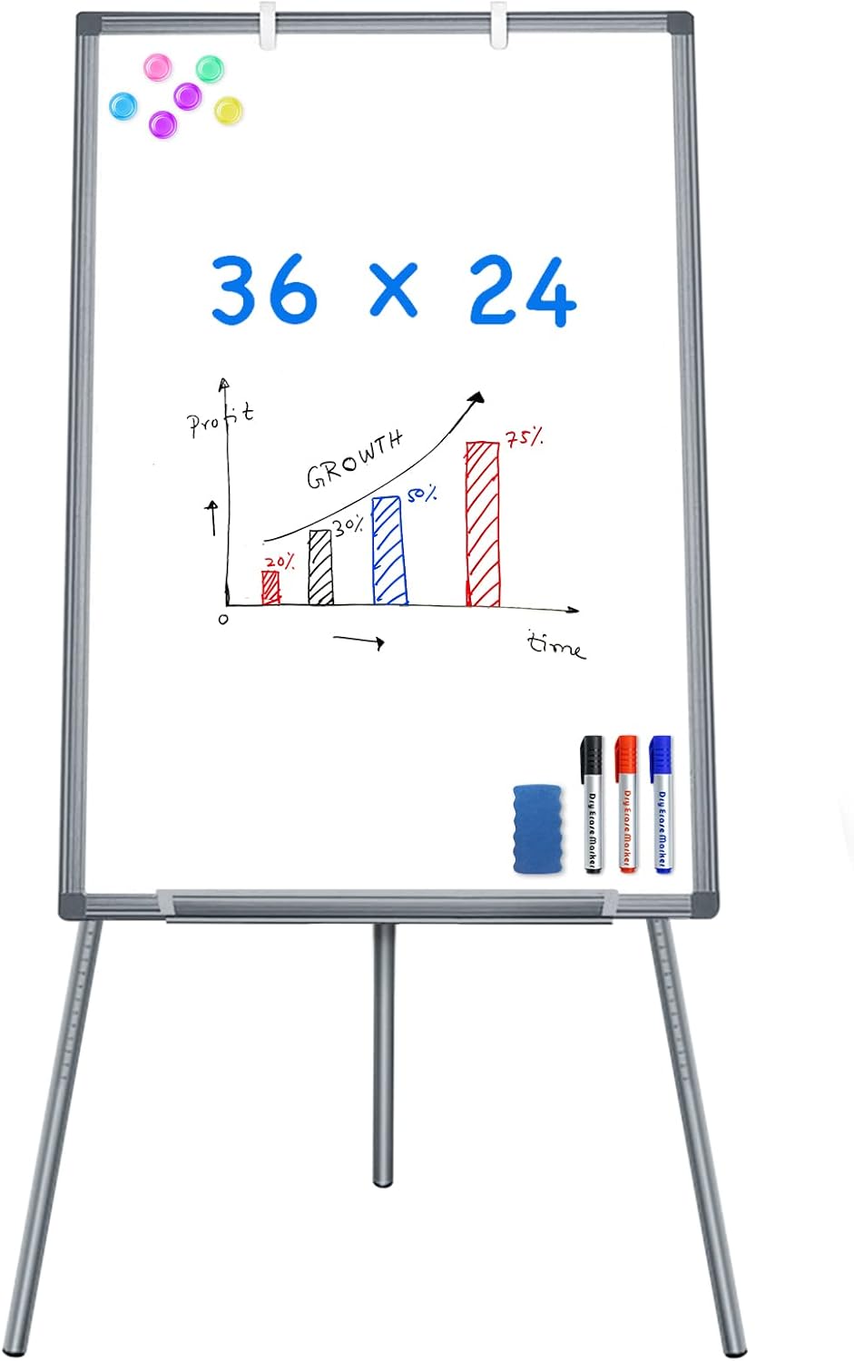 Magnetic Portable Dry Erase Easel Whiteboard for Office Use