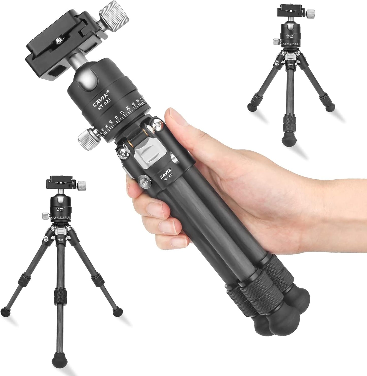 CAVIX Travel Mini Tripod: Lightweight Carbon Fiber for Cameras