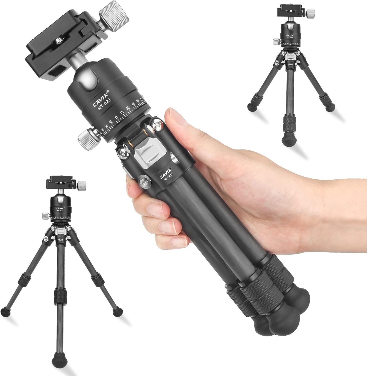 CAVIX Travel Mini Tripod: Lightweight Carbon Fiber for Cameras
