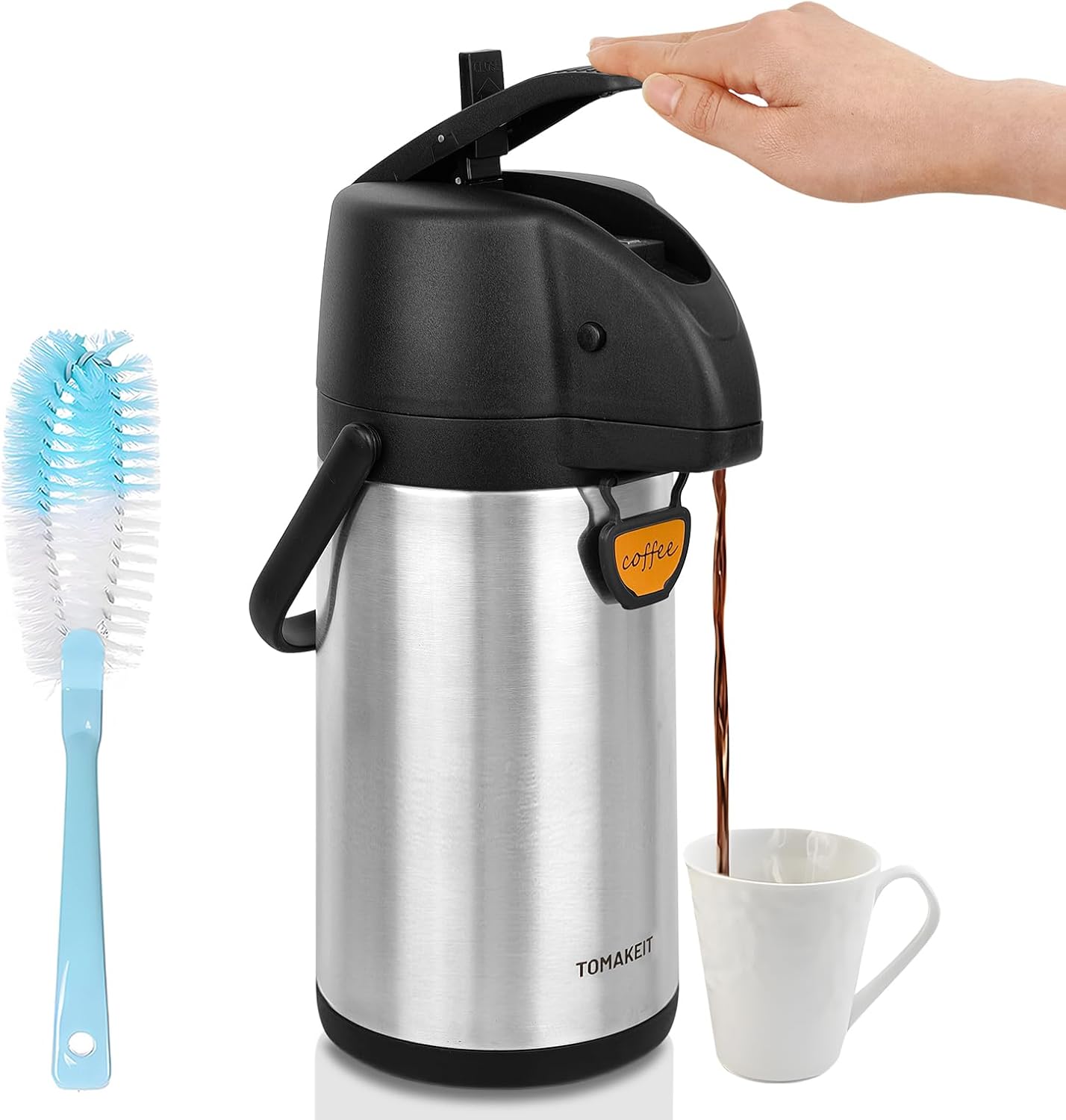 Airpot Coffee Dispenser with Pump for Hot and Cold Beverages