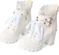 Goth Boots Chunky Heel Ankle Combat Booties - Punk Platform Style