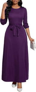 Stylish Long Sleeve Maxi Dress for Women with Adjustable Belt