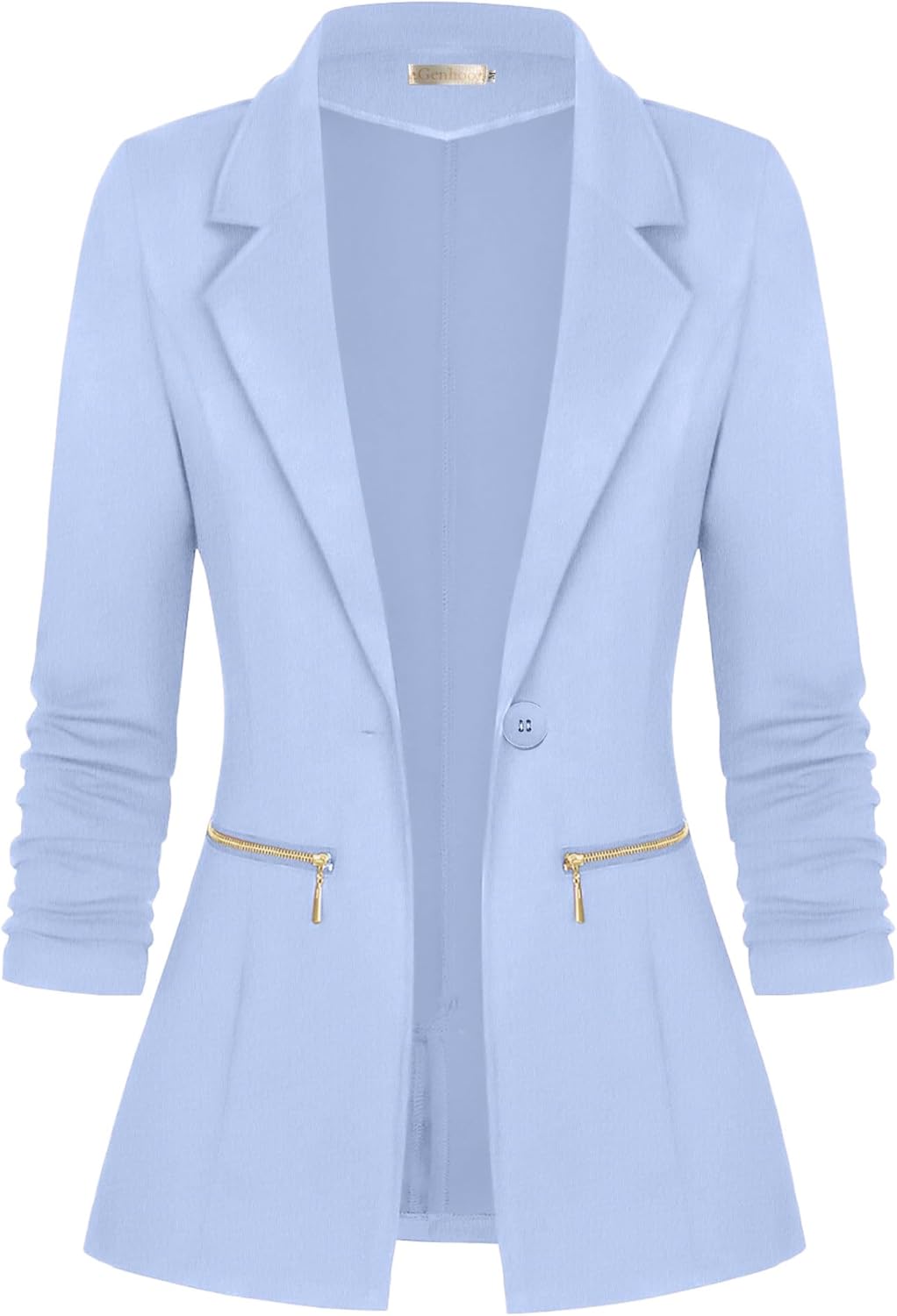 Genhoo Women's Long Sleeve Blazer Open Front Cardigan Jacket