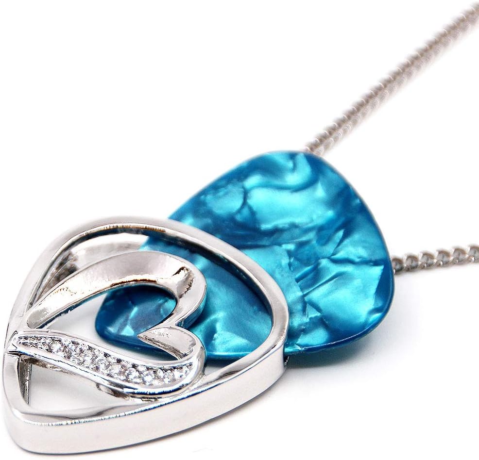 Heart Shaped Guitar Pick Holder Necklace for Music Lovers