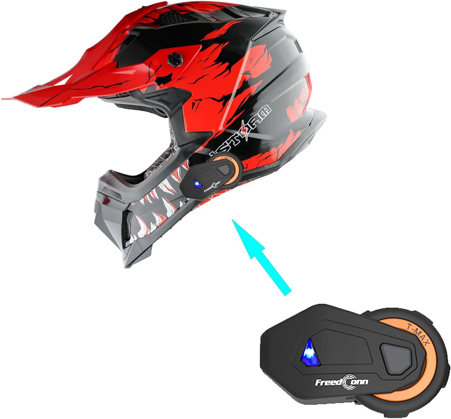 1Storm Adult Motocross Helmet with Bluetooth Headset for Riders