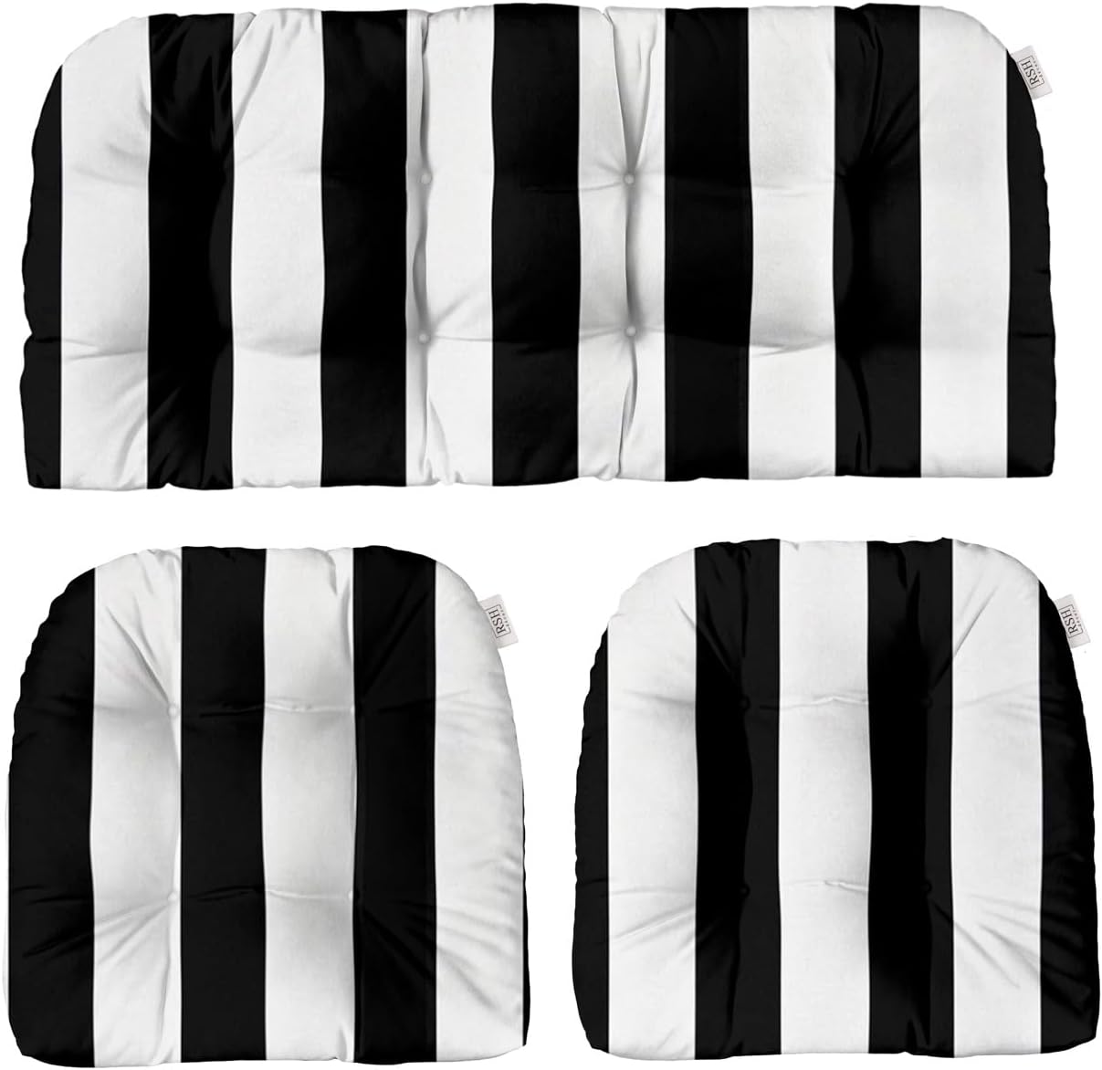 3-Piece Wicker Tufted Cushion Set for Outdoor Furniture