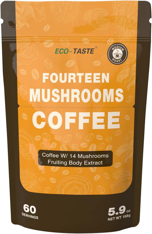 Focus & Gut Health with ECO-TASTE 14-in-1 Mushroom Coffee