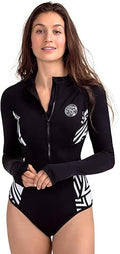 Womens Long Sleeve Rash Guard One Piece Swimsuit - UPF 50+ Printed