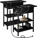 LIDYUK End Table with Charging Station, Set of 2 - Narrow Nightstands
