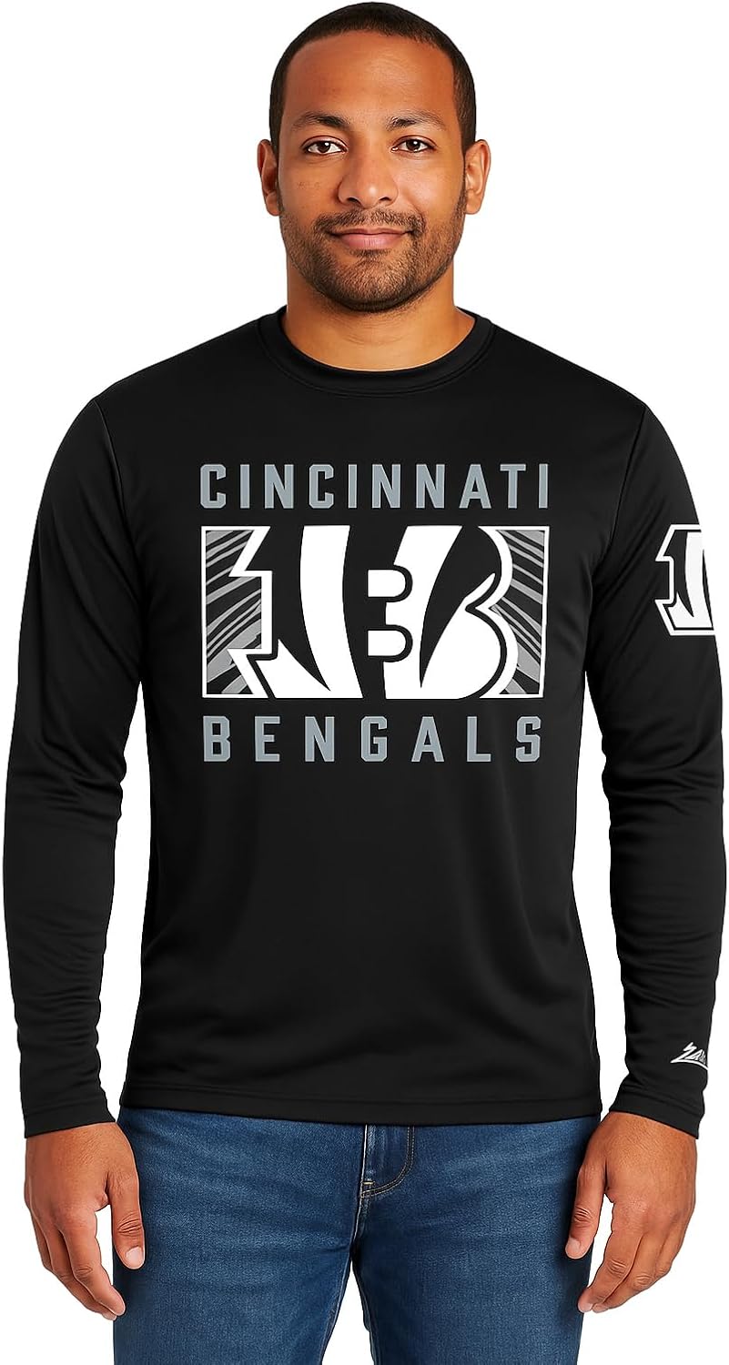 Zubaz NFL Men's Long Sleeve Team Graphic T-Shirt for Fans