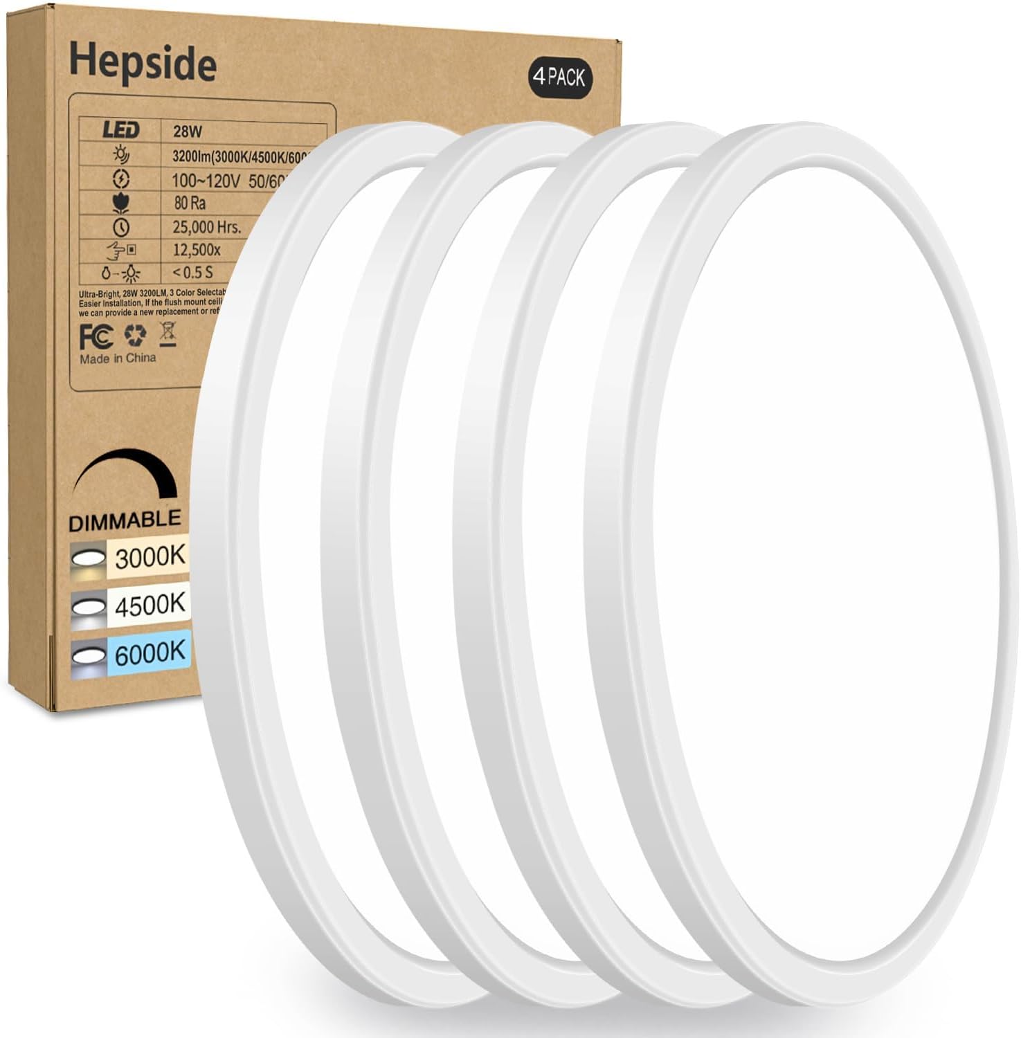 4PACK Flush Mount LED Ceiling Light Fixture for Home Use