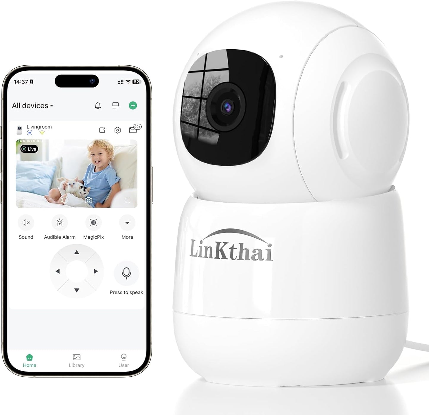 4MP Pet Camera: Two-Way Talk & Night Vision