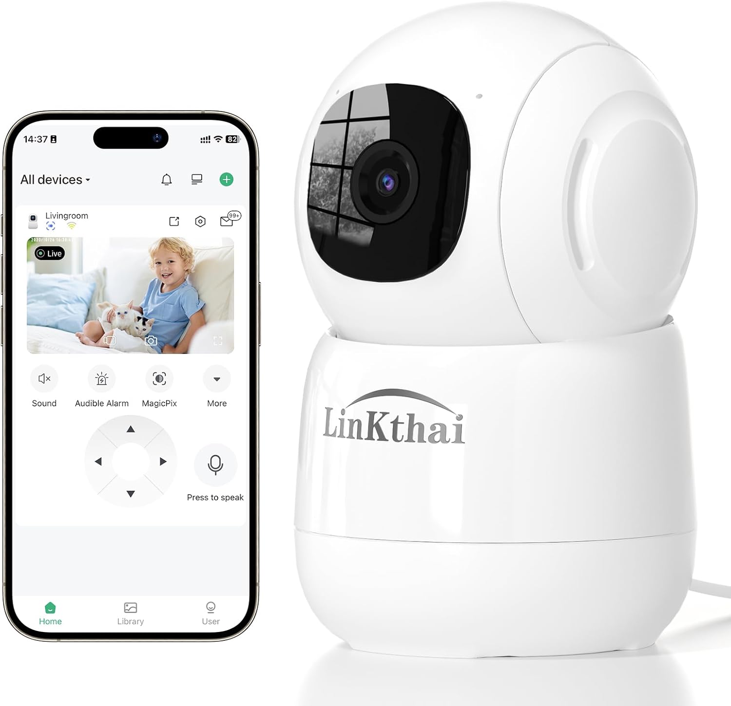4MP Pet Camera: Two-Way Talk & Night Vision