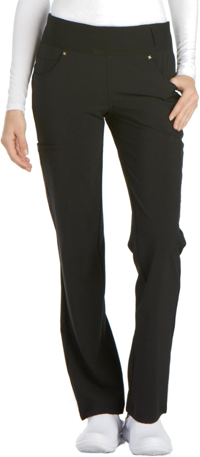 Cherokee Scrubs for Women Mid Rise Straight Leg Pants with Pockets