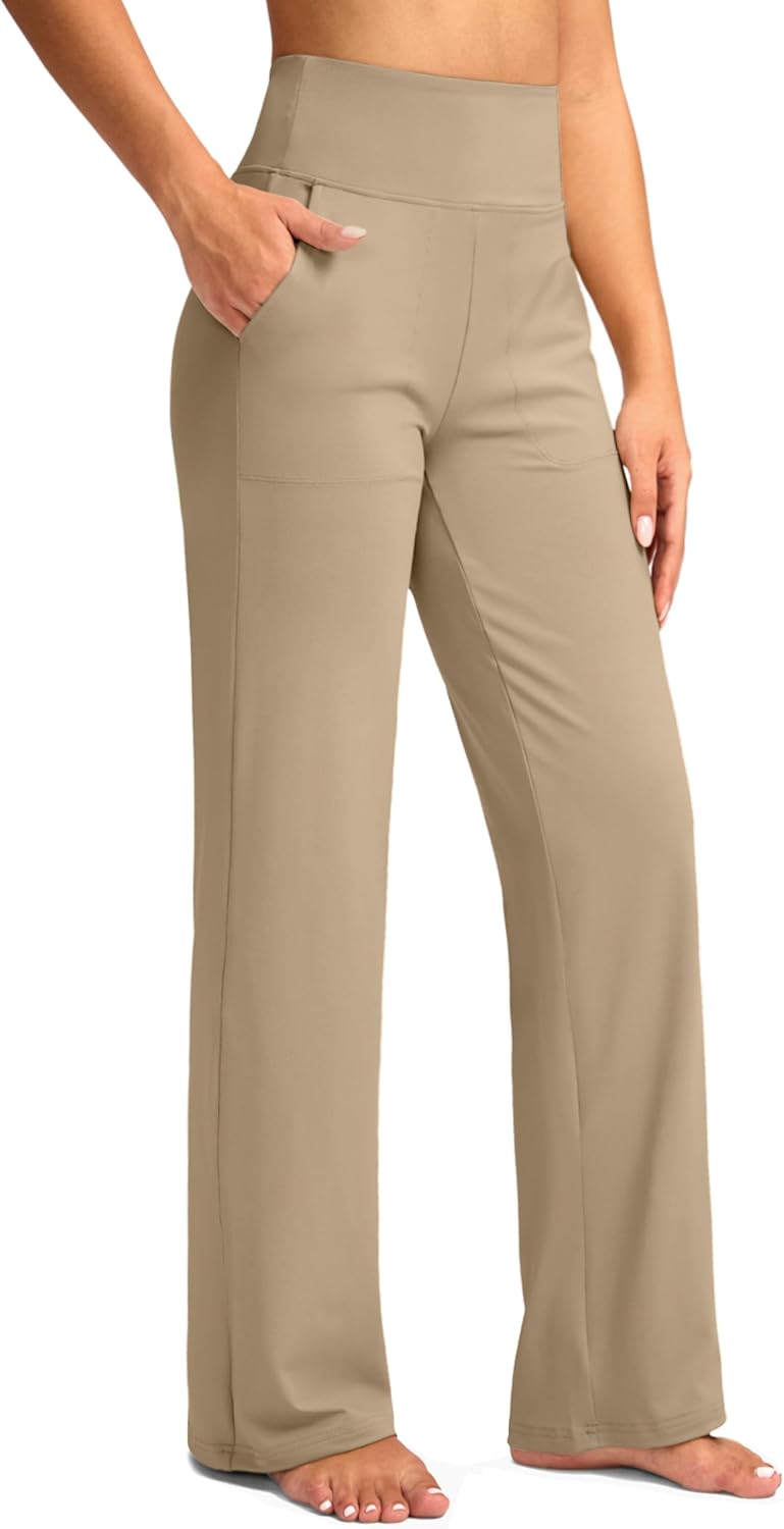 High Waist Wide Leg Yoga Pants with Pockets by G Gradual