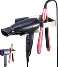 Hair Dryer Holder Wall Mounted Stainless Steel - Dual Tool Organizer