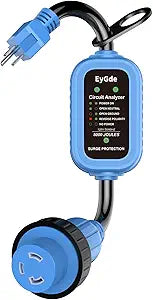 EyGde 30 Amp to 15 Amp RV Adapter with Surge Protection Features
