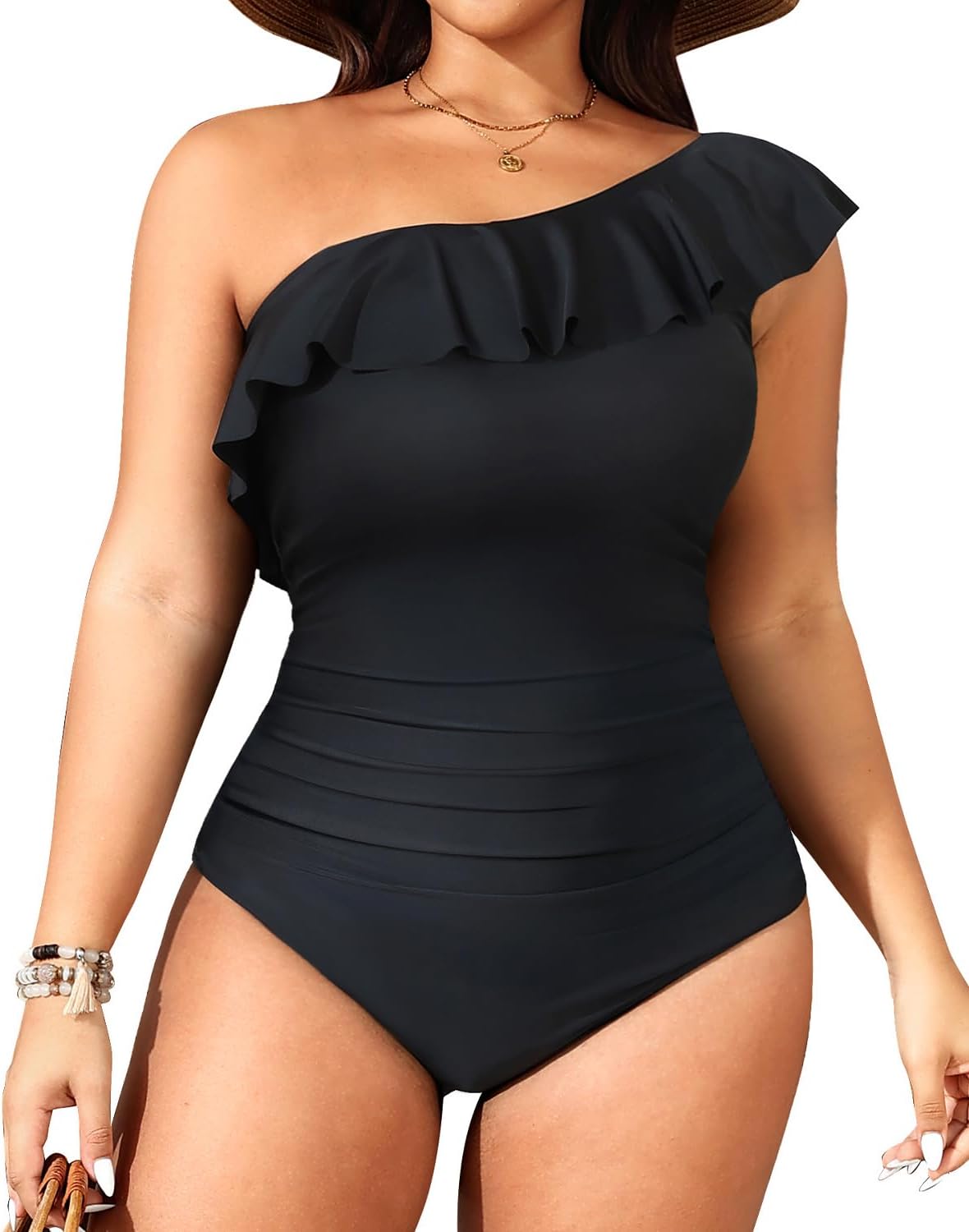 Aqua Eve Plus Size One Piece Swimsuits with Tummy Control