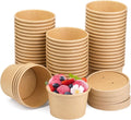 8 oz Paper Soup Containers 50 Pack with Lids - Durable To-Go Cups