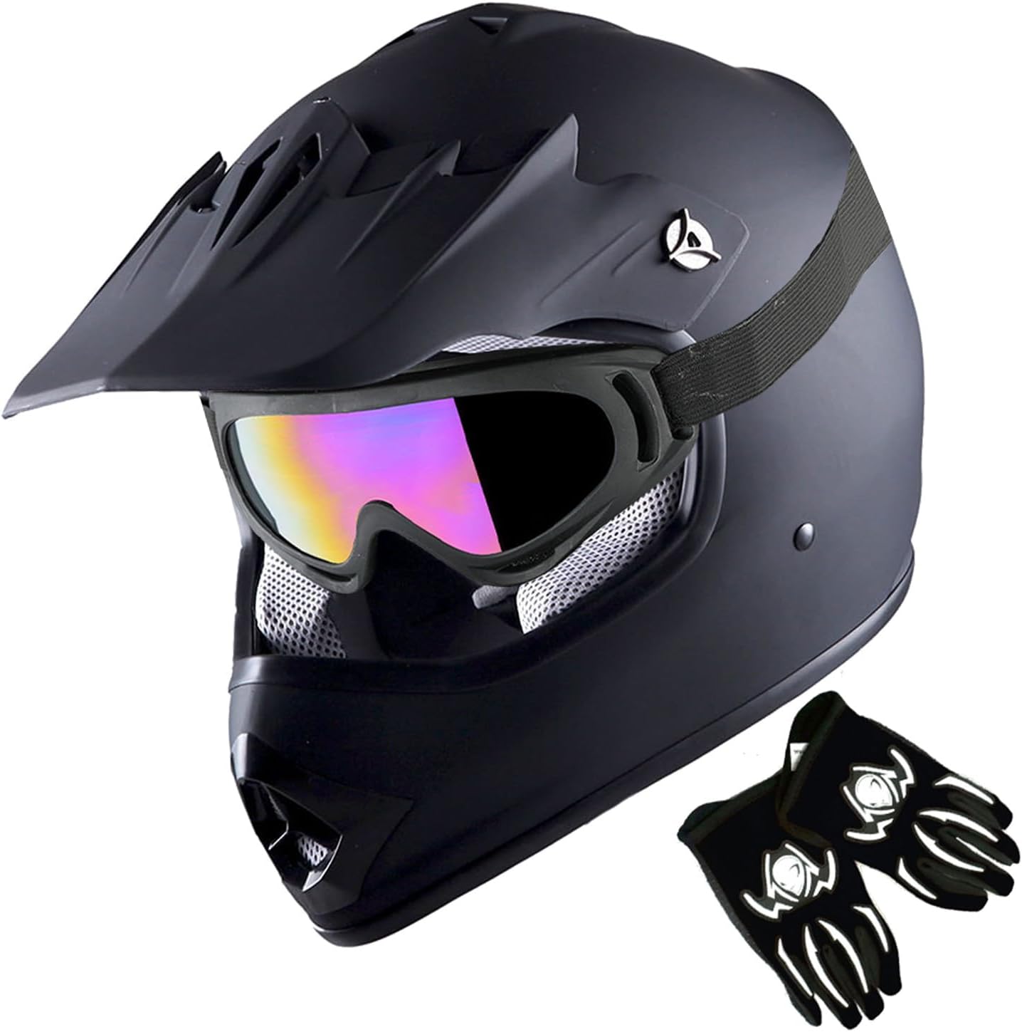 1Storm Youth Motocross Helmet Bundle with Goggles and Gloves