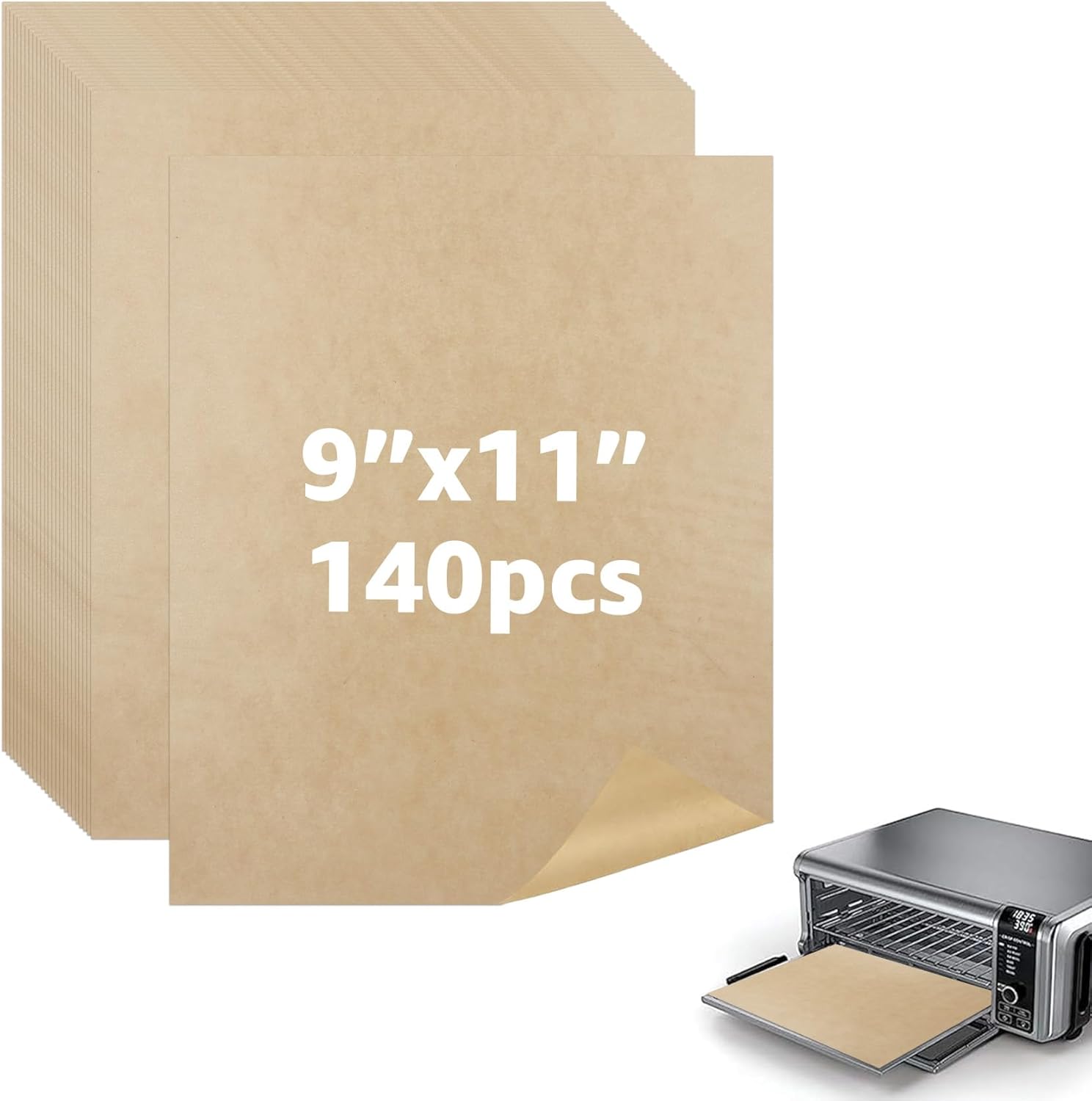 140 Unbleached Air Fryer Parchment Sheets - Easy Cleanup!