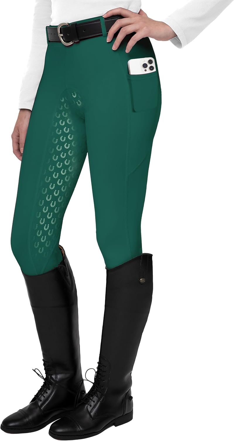 FitsT4 Sports Women's Full Seat Riding Tights with Grip