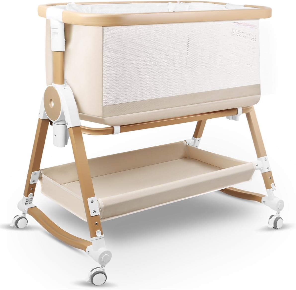 4 in 1 Baby Bassinet with Wheels and Storage for Easy Use