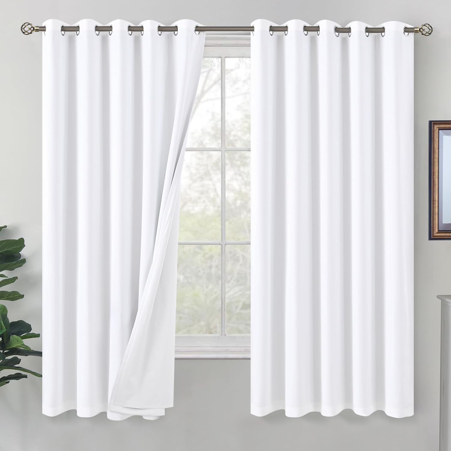 BGment White Blackout Curtains for Bedroom, Thermal Insulated