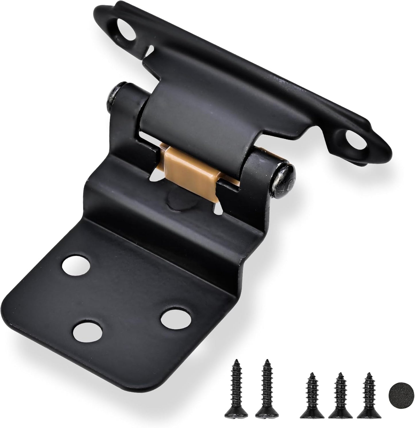 50 Pack 3/8 Inset Cabinet Door Hinges - Matte Black Self Closing