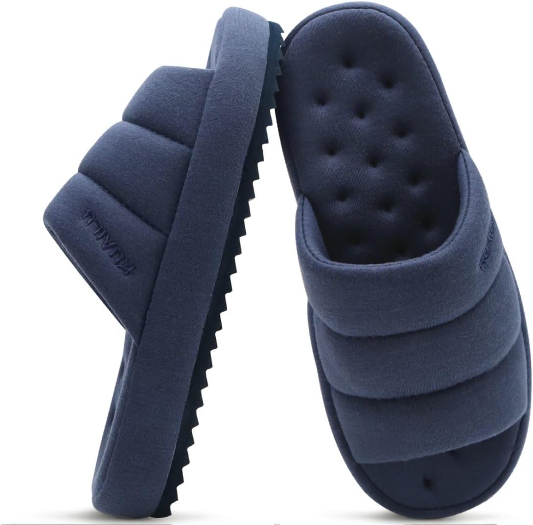 KuaiLu Men's Fashion Quilted Cotton-blend Sandal Slippers