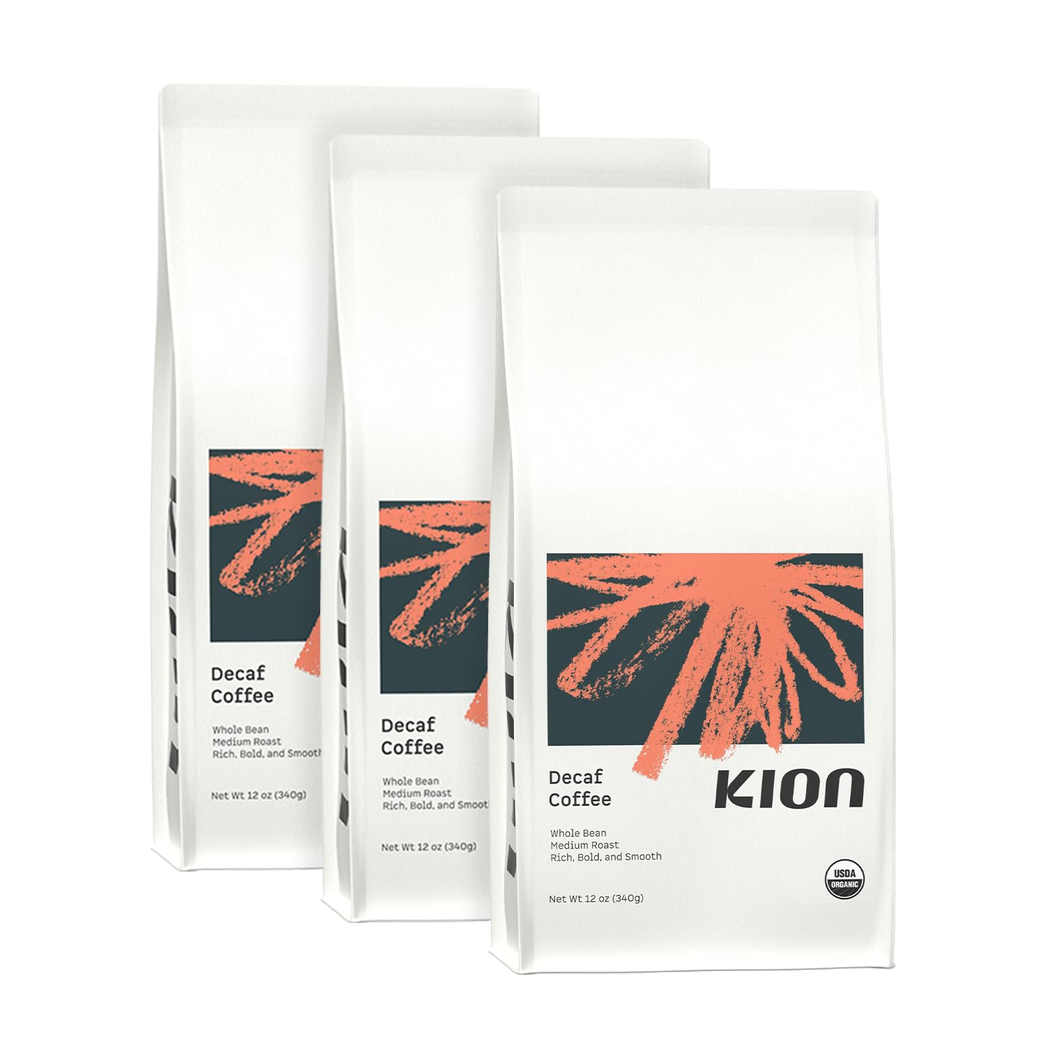 Kion Organic Decaf Whole Bean Coffee - Rich, Bold, Smooth Taste