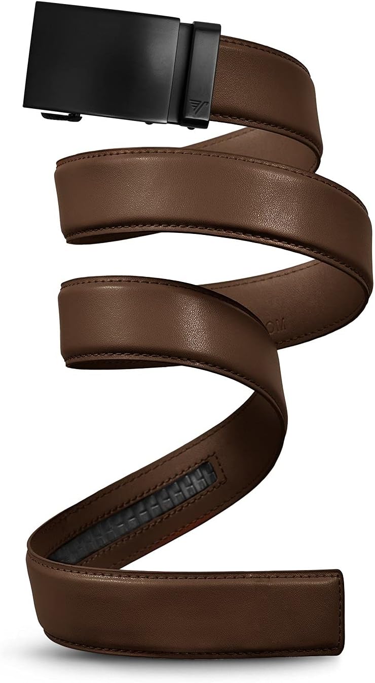 Mission Belt Men's Leather Ratchet Belt - Perfect Fit Every Time