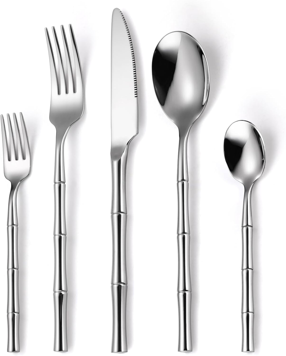 20 Pieces Bamboo Flatware Set for Elegant Dining Experience