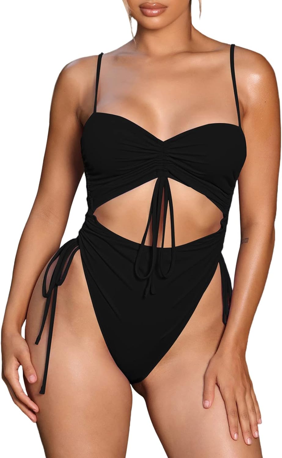 Viottiset Women's Cut Out Drawstring One Piece Swimsuit Review