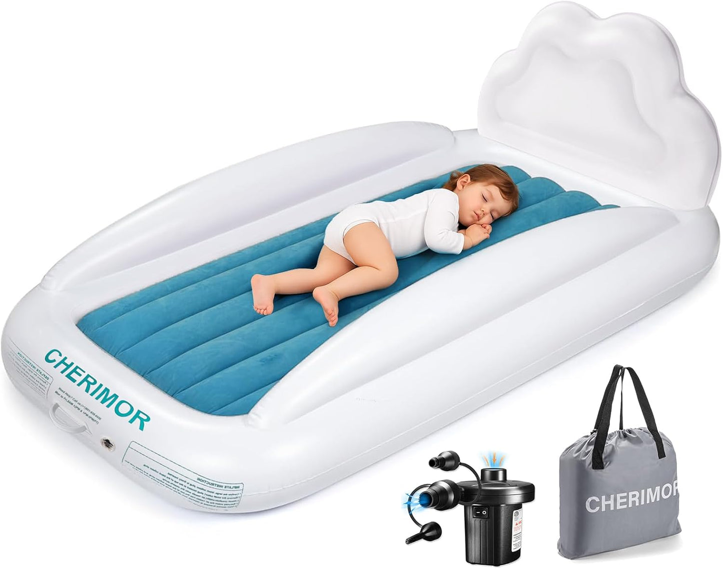 Toddler Air Mattress with Electric Pump for Travel and Sleepovers