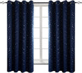 BGment Kids Blackout Curtains for Bedroom - Navy Blue Star Print