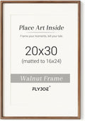 20 x 30 Poster Frame Natural Walnut Wood - Tempered Glass