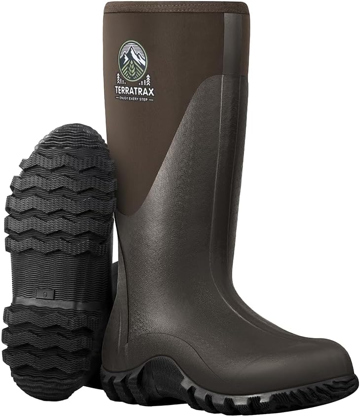 Men's Waterproof Rubber Muck Boots for Fishing and Hunting