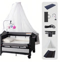 Pack and Play Baby Bedside Crib Foldable Travel Playard - Large Space