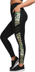 Yvette Printed Workout Leggings High Waisted Yoga Pants - 2 Pockets
