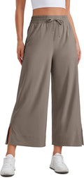 CRZ YOGA Lightweight Wide Leg Cropped Pants 25in - Travel Friendly dry